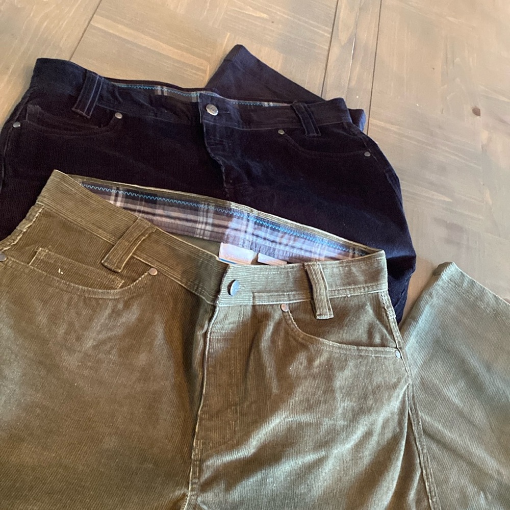 Mens Columbia Omni shade sun protection lot of 2 Corduroy pants 34